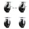 Service Caster 8 Inch Polyolefin Caster Brakes/Swivel Locks and 2 Rigid, 2PK SCC-35S820-POB-SLB-BSL-2-R-2 - alternate 1